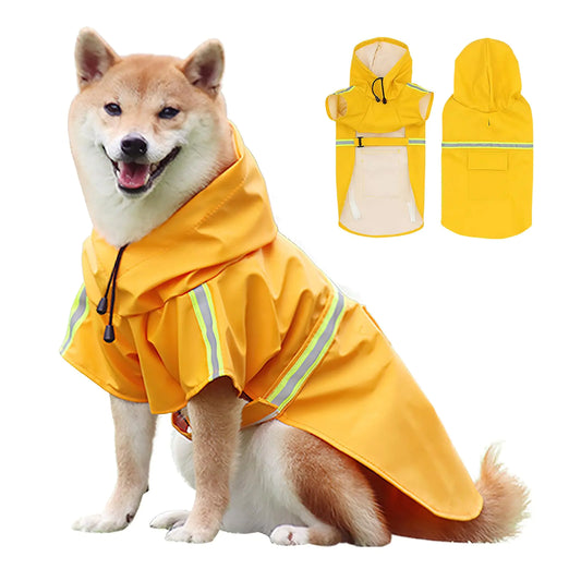 All-Weather Reflective Dog Raincoat – Medium Size