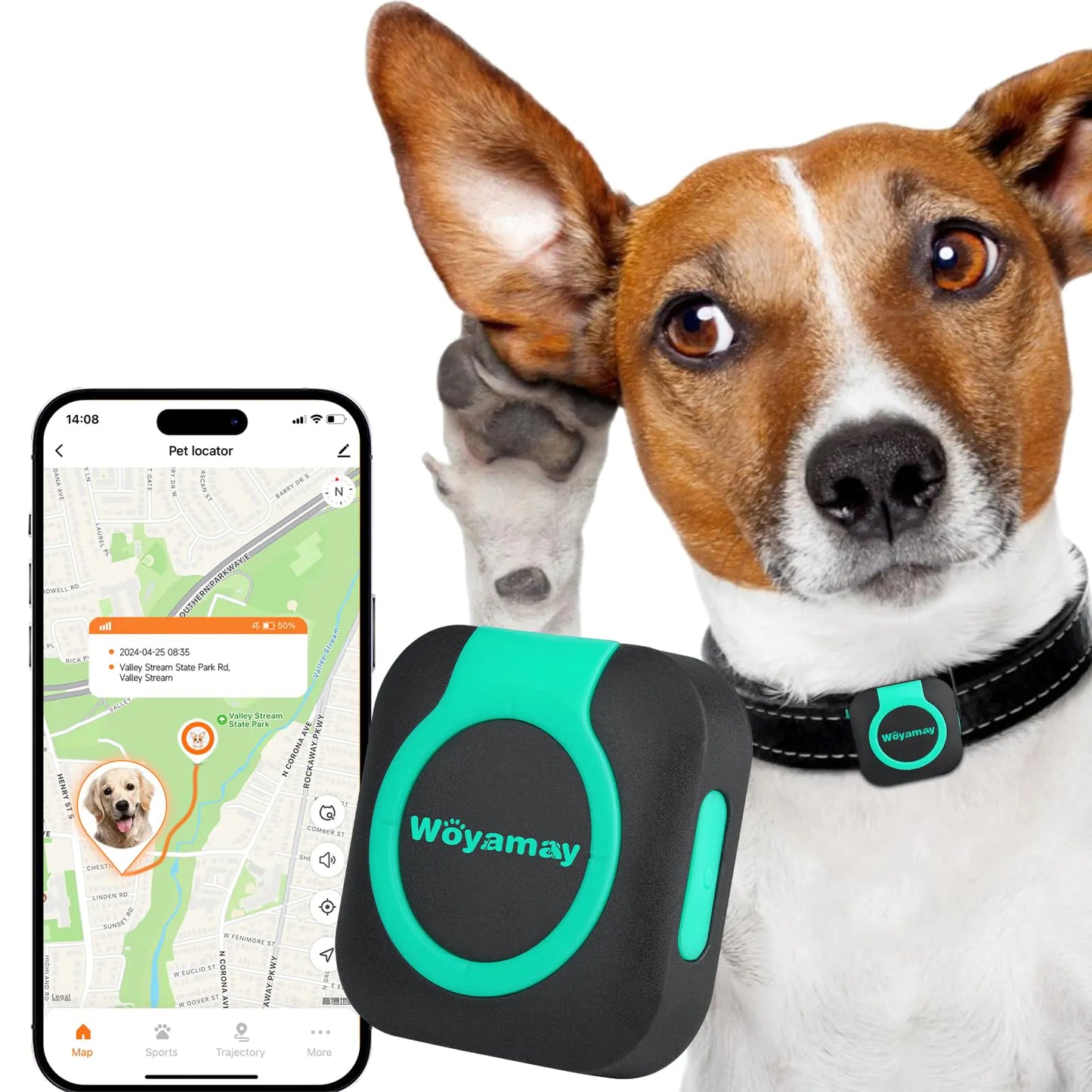 GPS Tracker for Dogs & Cats with Health Monitor